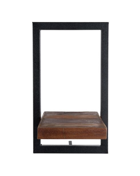 Étagère murale métal XS Alida noir/marron - 20x25x35 cm