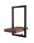 Étagère murale métal XS Alida noir/marron - 20x25x35 cm