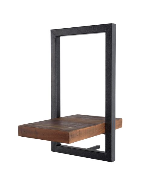 Étagère murale métal XS Alida noir/marron - 20x25x35 cm