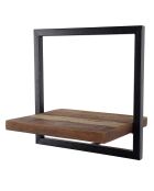 Étagère murale métal S Alida noir/marron - 35x25x35 cm