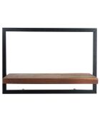 Étagère murale M Alida noir/marron - 50x25x35 cm