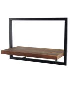 Étagère murale M Alida noir/marron - 50x25x35 cm