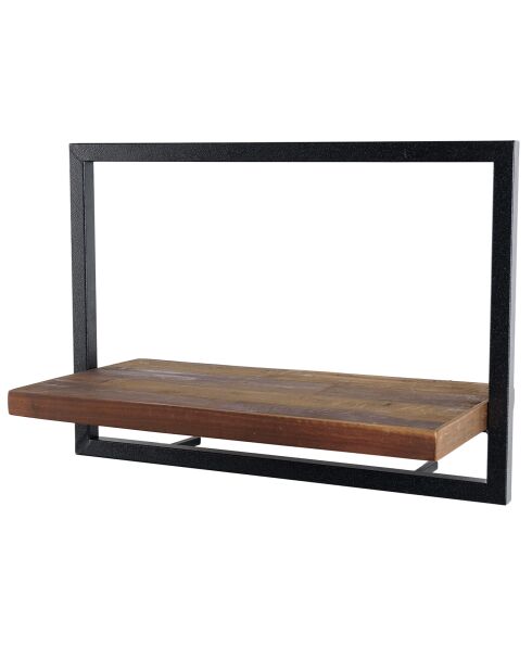 Étagère murale M Alida noir/marron - 50x25x35 cm