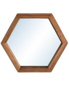 Miroir S hexagone Alida marron - 30x26 cm