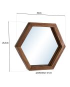 Miroir S hexagone Alida marron - 30x26 cm