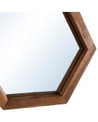 Miroir S hexagone Alida marron - 30x26 cm