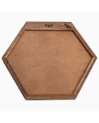 Miroir L hexagone Alida marron - 50x44 cm