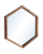 Miroir L hexagone Alida marron - 50x44 cm