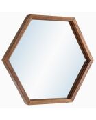 Miroir L hexagone Alida marron - 50x44 cm