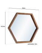 Miroir L hexagone Alida marron - 50x44 cm