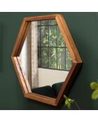 Miroir L hexagone Alida marron - 50x44 cm