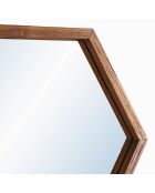 Miroir L hexagone Alida marron - 50x44 cm