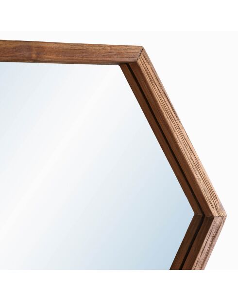 Miroir L hexagone Alida marron - 50x44 cm