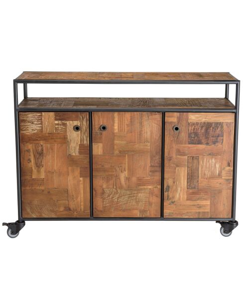 Buffet 3 portes Alida marron - 135x38x100 cm