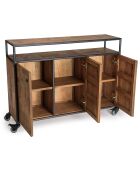 Buffet 3 portes Alida marron - 135x38x100 cm