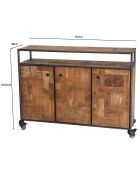 Buffet 3 portes Alida marron - 135x38x100 cm