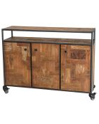 Buffet 3 portes Alida marron - 135x38x100 cm