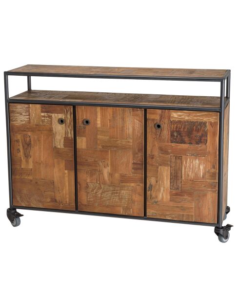 Buffet 3 portes Alida marron - 135x38x100 cm