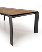 Table à manger métal Madison marron - 220x100x77 cm