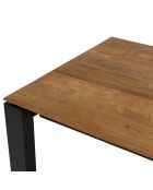 Table à manger métal Madison marron - 220x100x77 cm