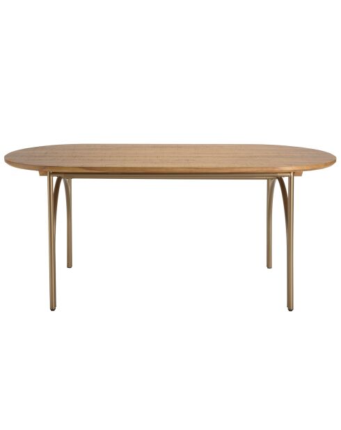 Table à manger bois Peuplier Yseult marron - 180x90x77 cm