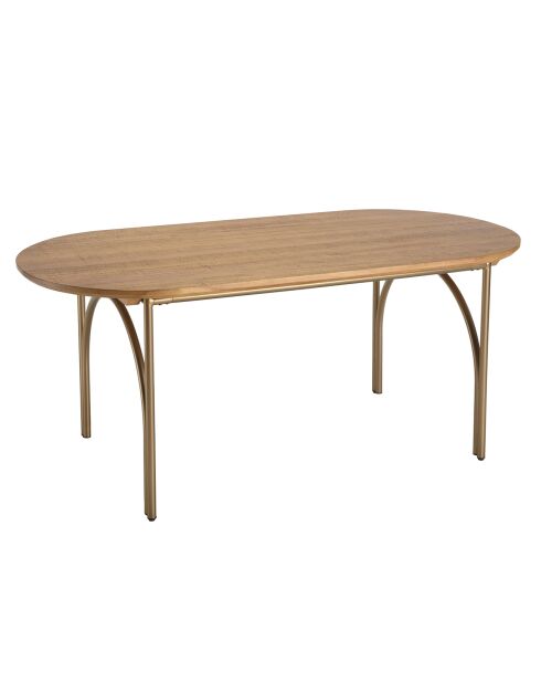 Table à manger bois Peuplier Yseult marron - 180x90x77 cm