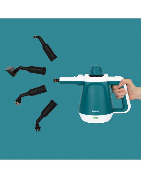 Handstoomreiniger + accessoires NV680 groen/wit - 31,5x13x23 cm