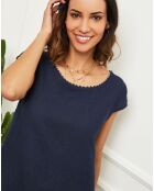 Robe 100% Lin Varsovie bleu marine