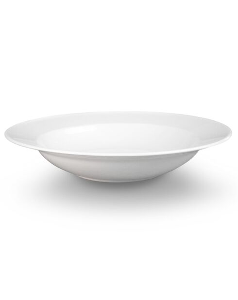 4 Assiettes à pâtes Trattoria en Porcelaine blanches - D.26 cm