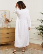 Robe boutonnée 100% Lin blanche