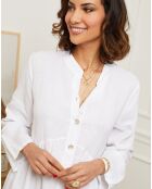 Robe boutonnée 100% Lin blanche