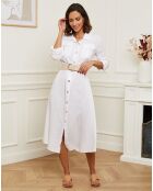 Robe longue 100% Lin Lola blanche