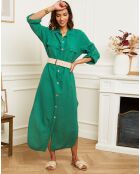 Robe 100% Lin Elodie verte
