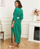 Robe 100% Lin Elodie verte
