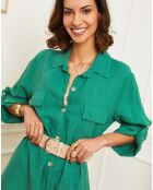Robe 100% Lin Elodie verte