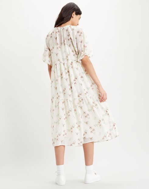 Robe Azalea imprimé floral écrue