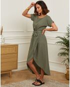 Robe 100% Lin Gabrielle kaki