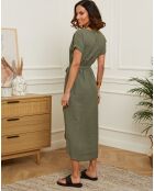 Robe 100% Lin Gabrielle kaki