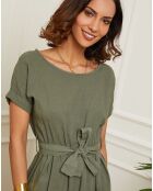 Robe 100% Lin Gabrielle kaki