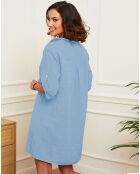 Robe 100% Lin Suzie bleue