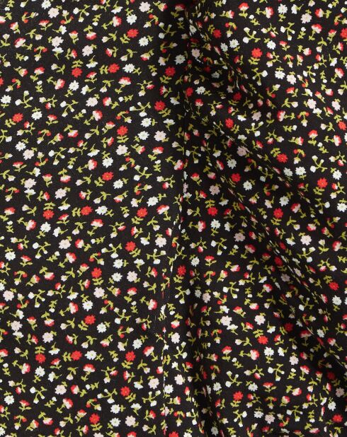 Blouse Holly courte à motifs noire