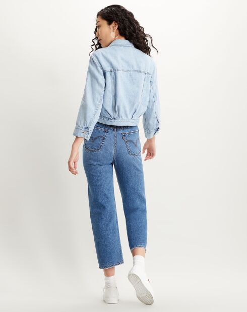 Veste en jean crop Sleeve bleue