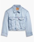 Veste en jean crop Sleeve bleue