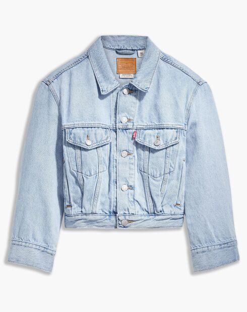 Veste en jean crop Sleeve bleue