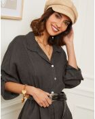 Abito Estelle Antracite 100% lino