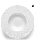 6 Assiettes creuses en Porcelaine Sherane blanches - D.20 cm