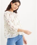 Blouse Dhalia à fleurs écrue