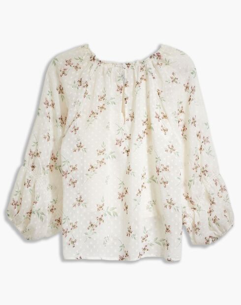 Blouse Dhalia à fleurs écrue