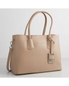Sac cabas en Cuir Pia taupe -  33x30x12 cm