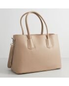 Sac cabas en Cuir Pia taupe -  33x30x12 cm